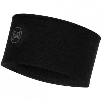 Шерстяная повязка на голову BUFF HEADBAND MIDWEIGHT WOOL SOLID BLACK