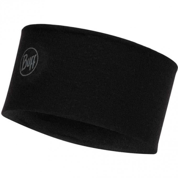 Шерстяная повязка на голову BUFF HEADBAND MIDWEIGHT WOOL SOLID BLACK 118173.999.10.00