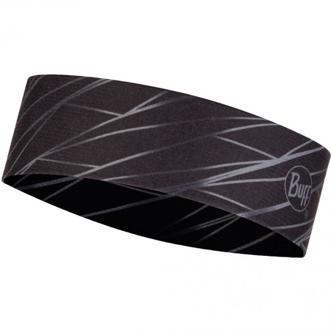 Узкая спортивная повязка на голову BUFF HEADBAND SLIM COOLNET BOOST GRAPHITE 120066.901.10.00