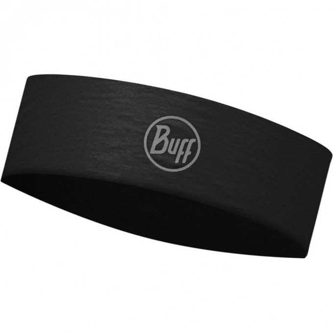 Узкая спортивная повязка на голову BUFF HEADBAND SLIM COOLNET R-SOLID BLACK 120060.999.10.00