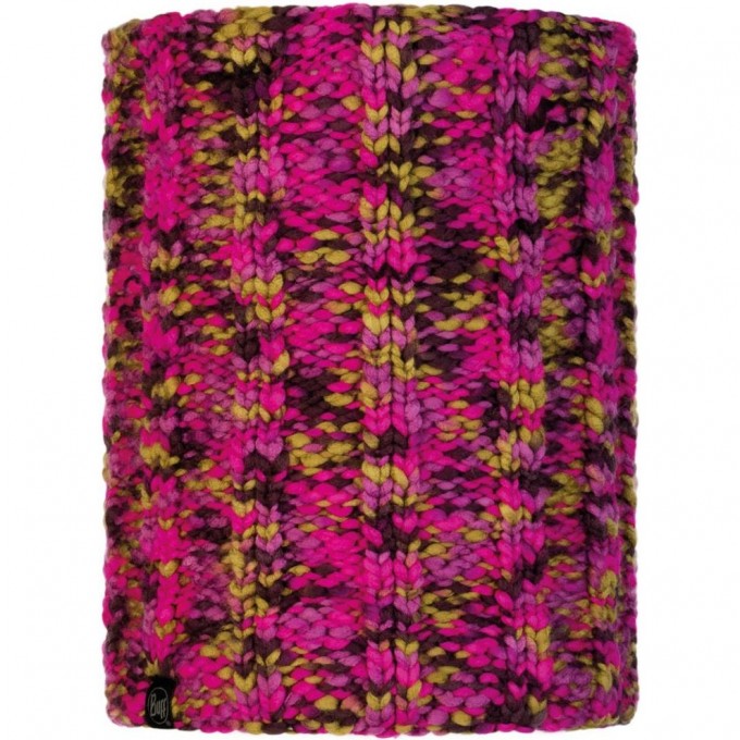 Вязаный шарф-труба с флисом BUFF NECKWARMER KNITTED POLAR LIVY MAGENTA 116022.535.10.00